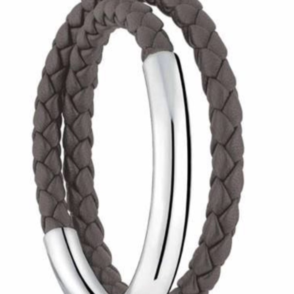 NIB Christofle Gray Silver Duo Complice Bracelet